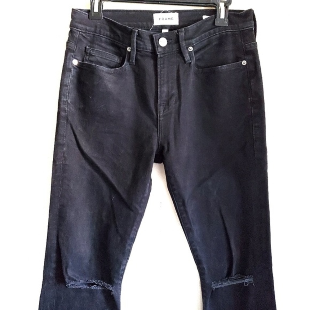 FRAME L’Homme Skinny Black Distressed Jeans Men’s Size 30